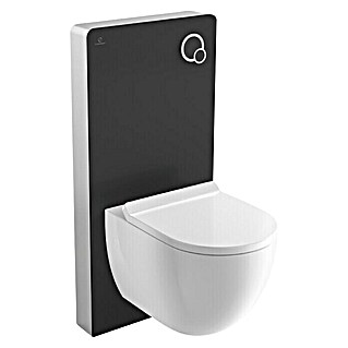 Camargue Sanitarni modul za zidnu WC školjku (2-količinsko ispiranje, 10,8 x 48,3 x 100 cm, Staklena obloga, Crne boje)