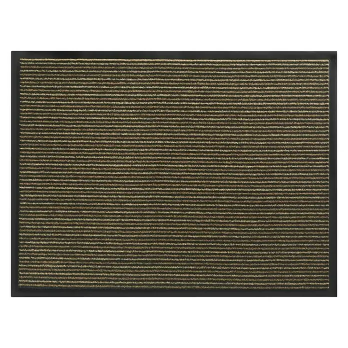 Schmutzfangmatte Trend - Braun, 60 x 80 cm - Braune Fußmatte mit schwarzen Streifen und schwarzem Rahmen, ideal für den Eingangsbereich, um Schmutz und Feuchtigkeit fernzuhalten.