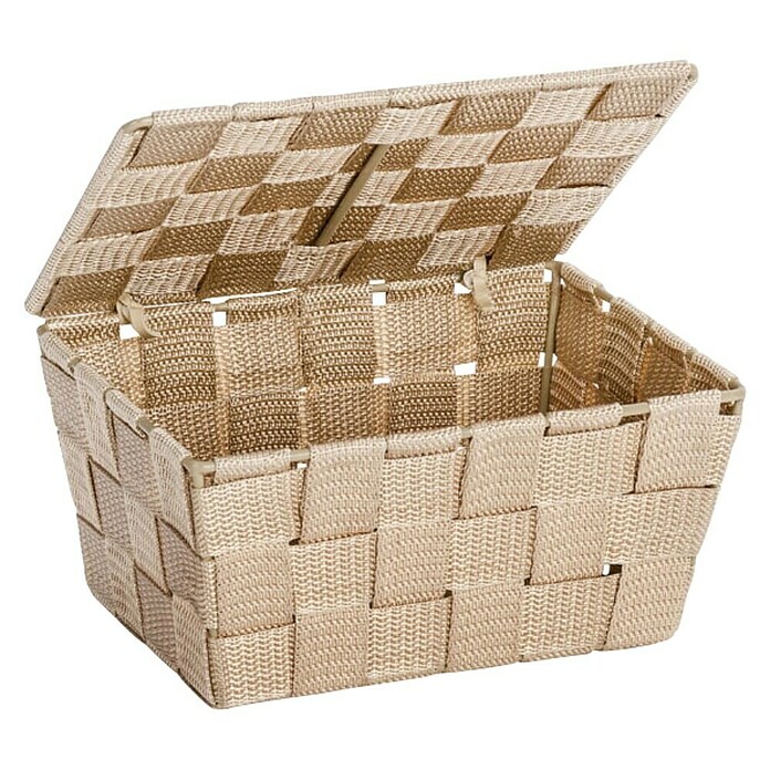 Wenko Adria Košarica za pohranu s poklopcem  (14 x 19 x 10 cm, Bež boje) | BAUHAUS