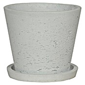 Okrugla tegla za cvijeće sa podloškom  (Vanjska dimenzija (ø x V): 24 x 21,5 cm, Svijetlosive boje) | BAUHAUS