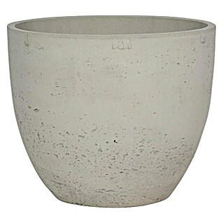 Okrugla tegla za cvijeće (Vanjska dimenzija (ø x V): 26 x 21 cm, Beton, Svijetlosive boje)