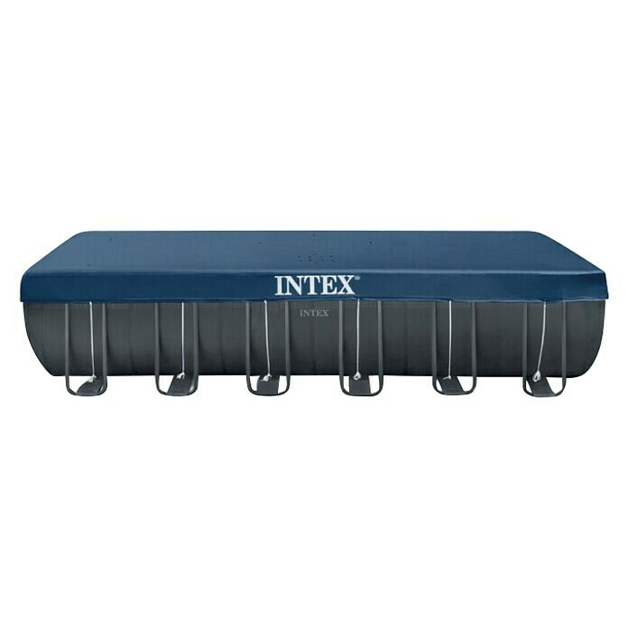 Intex Frame-Pool-Set Ultra Quadra XTRL x B x H: 732 x 366 x 132 cm, Fassungsvermögen: 31,8 m³, Dunkelgrau, Inkl. Salzwassersystem Left Side View