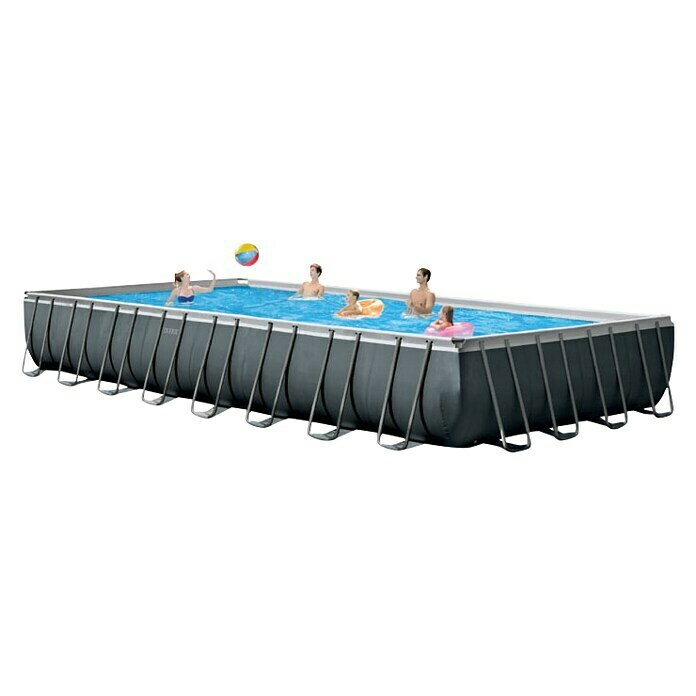 Intex Frame-Pool-Set Ultra XTRL x B x H: 975 x 488 x 132 cm, Fassungsvermögen: 54,37 m³, Anthrazit, Inkl. Salzwassersystem Diagonal View