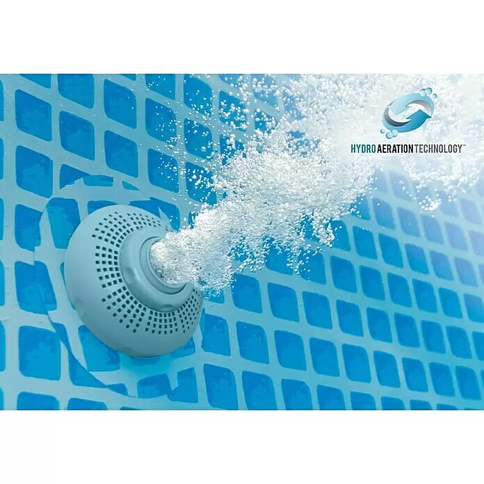 Intex Frame-Pool Ultra Quadra XTR - L x B x H: 732 x 366 x 132 cm, Dunkelgrau, 31.800 l, Krystal Clear Sandfilteranlage & Salzwassersystem QX2100 - Detailaufnahme
