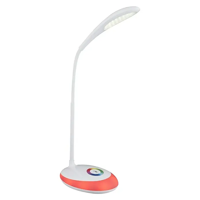 Globo LED-Tischleuchte Minea - 4,4 W, L x B x H: 30 x 11 x 48 cm, Weiß, Transparent, Neutralweiß - Elegante LED-Tischleuchte mit farbwechselnder Basis für eine stimmungsvolle Beleuchtung. Ideal für Büro oder Nachttisch.