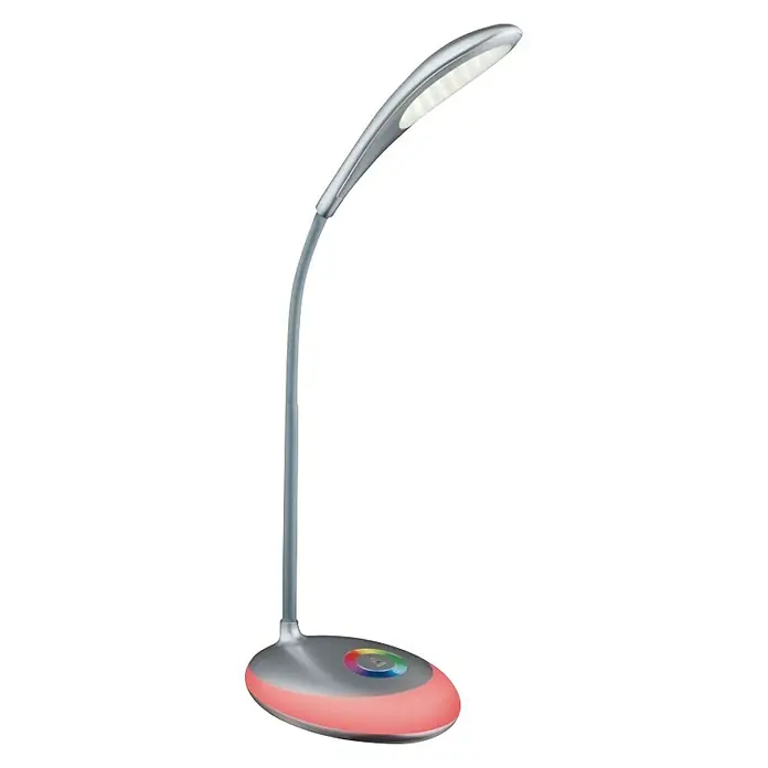 Globo LED-Tischleuchte Minea - 4,4 W, L x B x H: 30 x 11 x 48 cm, Silber Metallic, Transparent, Neutralweiß - Elegante LED-Tischleuchte mit Farbwechsel, ideal für Schreibtische oder Nachttische. Die Lampe bietet helles, effizientes Licht und eine moderne Optik.