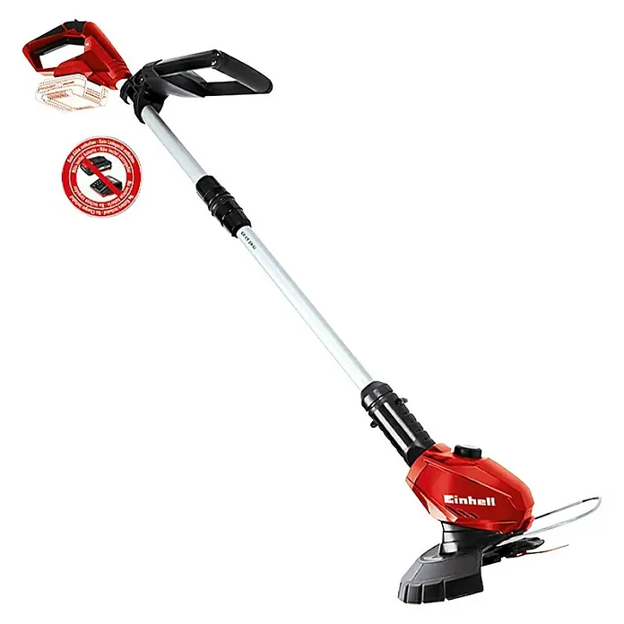 Einhell PXC 18V Recortabordes de batería GE-CT 18 Li-Solo - 18 V, Iones de litio, Sin batería - El cortabordes a batería Einhell es rojo y tiene un eje telescópico. Es inalámbrico e ideal para tareas de jardinería.