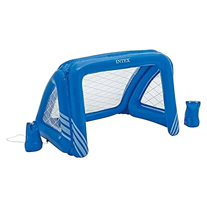 Intex Animal acuático Portería - 140 x 89 x 81 cm, Plástico, Azul - Portería de fútbol inflable Intex con red y rayas azules, ideal para la diversión en la piscina o en el jardín, perfecta para el verano.