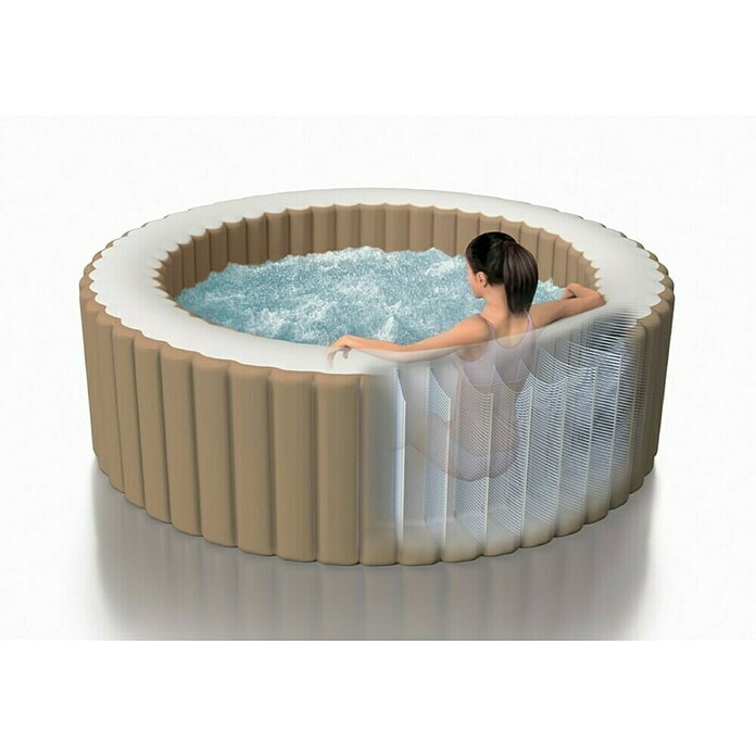 Intex Pure Spa Prenosni masažni bazen Pure Spa Bubble 77 Circular  (Ø x V: 196 x 71 cm, Bež barve/bele barve, 800 l) | 8329 - Outdoor Whirlpools aufblasbar | ICIB - Whirlpools | ICI - Pools & Zubehör | IC - Freizeit im Garten | I - Stadtgarten | BAUHAUS