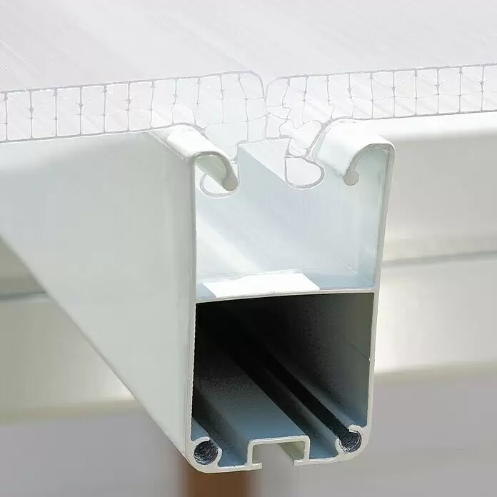 Palram – Canopia Wintergarten San Remo - B x T x H: 3,05 x 3 x 3,1 m, Verkehrsweiß - Detailaufnahme