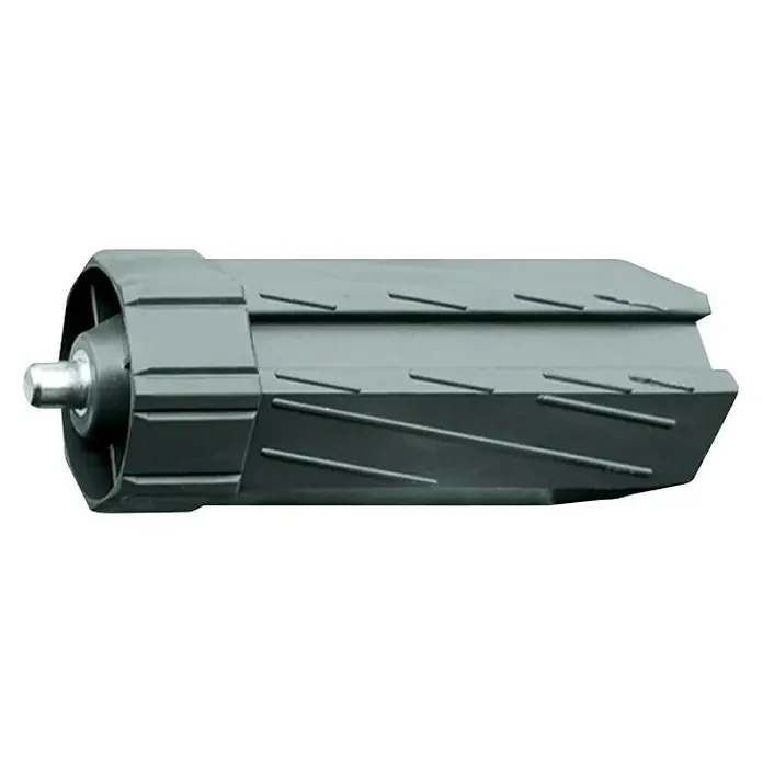 Schellenberg Bobina Maxi - Diámetro eje octogonal: 60 mm, Largo: 150 mm, Apto para: Maxi sistemas de persianas enrollables - Un rodillo con púas gris, una pieza de cinta transportadora, con un eje para el montaje y la rotación del componente para aplicaciones industriales.