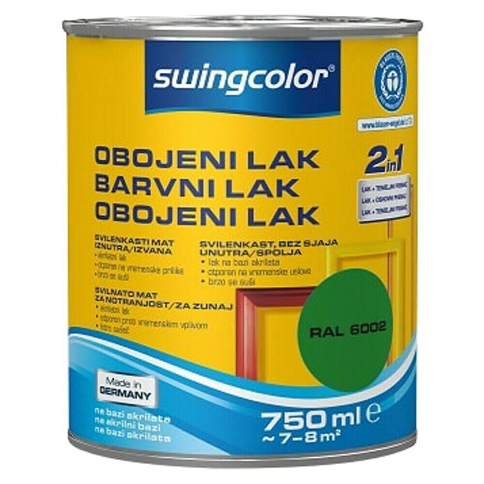 swingcolor Pisani lak  (Zelena, 750 ml, Svileni mat) | 5962 - Acryl Seidenmattlacke farbig | HADL - Lacke | HAD - Farben | HA - Farben | H - Innendeko/Farben | BAUHAUS