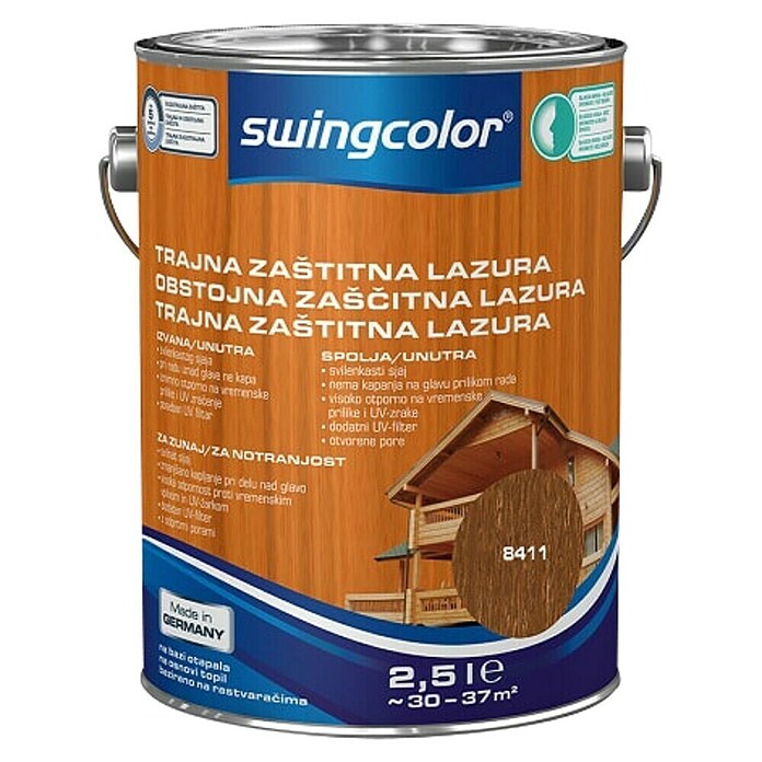swingcolor Lazura za drvo  (Kestenasta, 2,5 l, Svilenkasti mat) | BAUHAUS