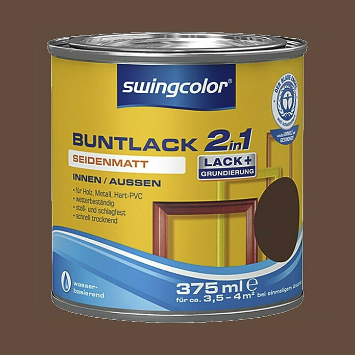 swingcolor Pisani lak  (Rjava, 375 ml, Svileni mat) | 5962 - Acryl Seidenmattlacke farbig | HADL - Lacke | HAD - Farben | HA - Farben | H - Innendeko/Farben | BAUHAUS