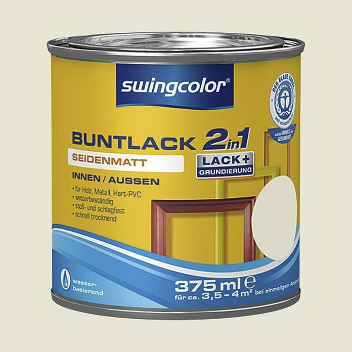 swingcolor Pisani lak  (375 ml, Svileni mat, Barva: Krem bela) | 5962 - Acryl Seidenmattlacke farbig | HADL - Lacke | HAD - Farben | HA - Farben | H - Innendeko/Farben | BAUHAUS