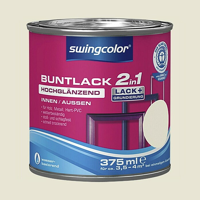swingcolor Pisani lak  (Kremno bela, 375 ml, Visoki sijaj) | 5961 - Acryl Hochglanzlacke farbig | HADL - Lacke | HAD - Farben | HA - Farben | H - Innendeko/Farben | BAUHAUS