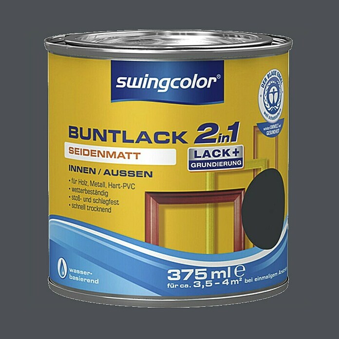 swingcolor Pisani lak  (Antracit, 375 ml, Svileni mat) | 5962 - Acryl Seidenmattlacke farbig | HADL - Lacke | HAD - Farben | HA - Farben | H - Innendeko/Farben | BAUHAUS