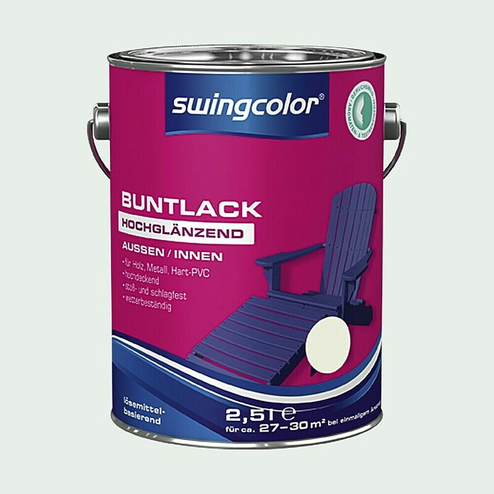 swingcolor Pisani lak  (Bela, 2,5 l, Visoki sijaj) | 5965 - KH-Hochglanzlacke farbig | HADL - Lacke | HAD - Farben | HA - Farben | H - Innendeko/Farben | BAUHAUS