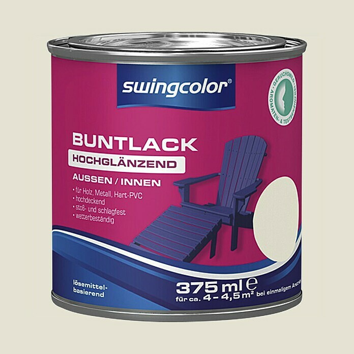 swingcolor Pisani lak  (Bela, 375 ml, Visoki sijaj) | 5965 - KH-Hochglanzlacke farbig | HADL - Lacke | HAD - Farben | HA - Farben | H - Innendeko/Farben | BAUHAUS