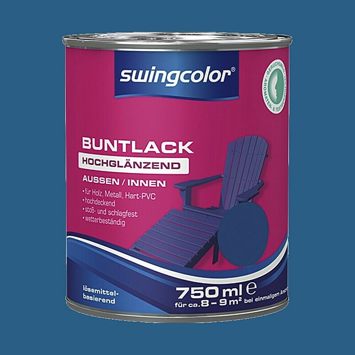swingcolor Pisani lak  (Barva: Modra, 750 ml, Visoki sijaj) | 5965 - KH-Hochglanzlacke farbig | HADL - Lacke | HAD - Farben | HA - Farben | H - Innendeko/Farben | BAUHAUS