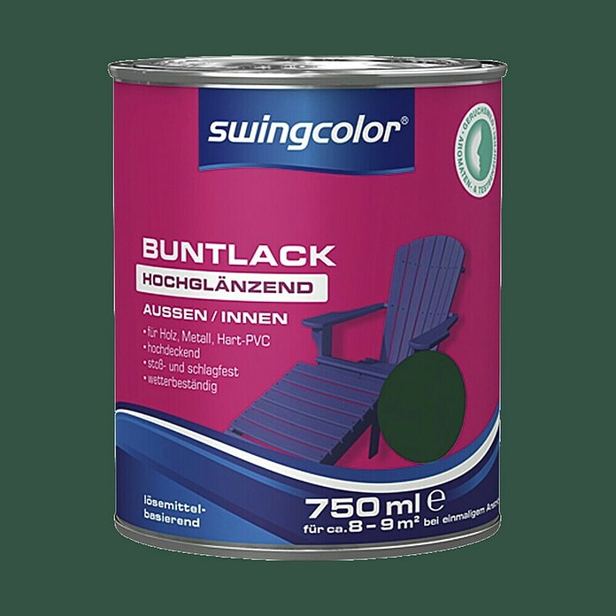 swingcolor Pisani lak  (Zelena, 750 ml, Sijaj) | 5965 - KH-Hochglanzlacke farbig | HADL - Lacke | HAD - Farben | HA - Farben | H - Innendeko/Farben | BAUHAUS