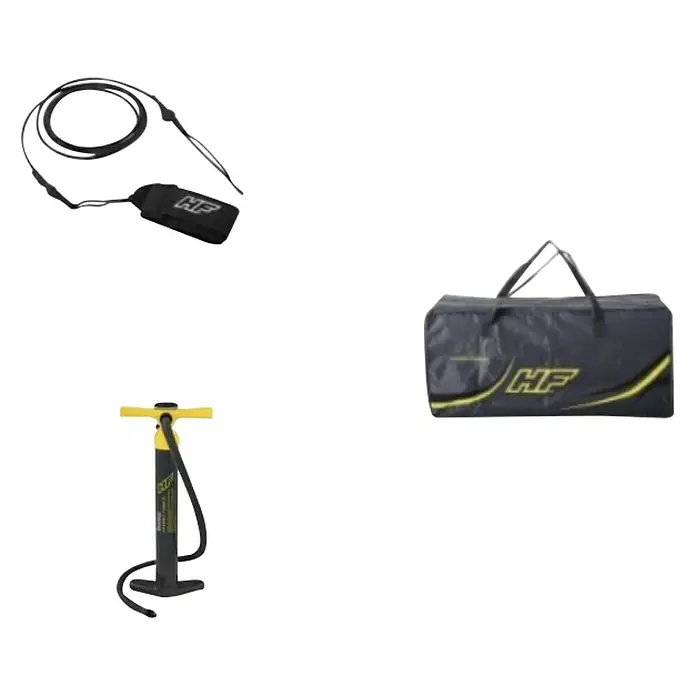 Bestway Hydro Force Paddle surf Compact 8 - L x An x Al: 244 x 57 x 7 cm, Carga útil: 90 kg, Hinchable, 1 ud. - Juego de accesorios para paddleboard: leash, bomba e bolsa de transporte para facilitar o transporte e o uso da tabla.