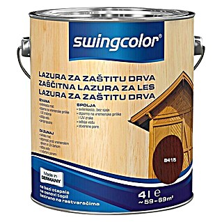 swingcolor Lazura za zaštitu drva (Palisandrovina, 4 l, Svilenkasti mat, Na bazi otapala)
