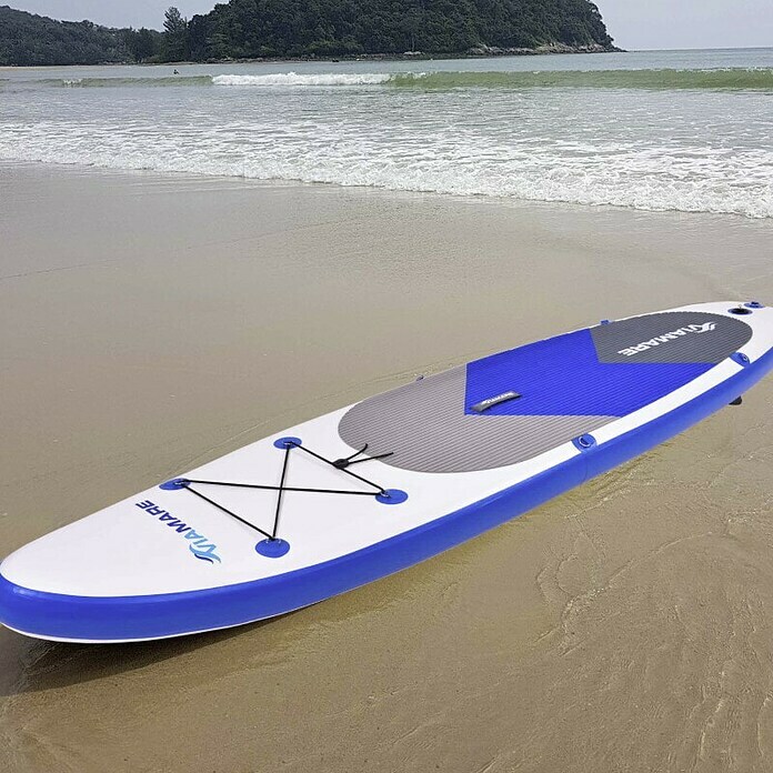 Viamare SUP-Board-Set 300L x B x H: 300 x 75 x 10 cm, Nutzlast: 100 kg, Aufblasbar, Blau/Weiß Mood Shot