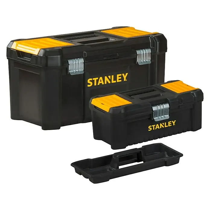 Stanley Juego de cajas de herramientas STST1-75772 - 2 pzs., No incluye herramientas - Juego de cajas de herramientas Stanley con diseño negro y amarillo, ideal para profesionales.