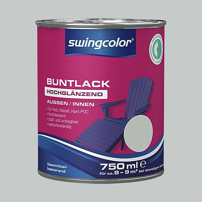 swingcolor Pisani lak  (Siva, 750 ml, Sijaj) | 5965 - KH-Hochglanzlacke farbig | HADL - Lacke | HAD - Farben | HA - Farben | H - Innendeko/Farben | BAUHAUS