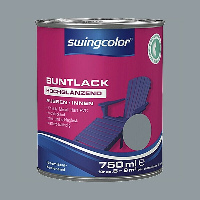 swingcolor Pisani lak  (Siva, 750 ml, Visoki sijaj) | 5965 - KH-Hochglanzlacke farbig | HADL - Lacke | HAD - Farben | HA - Farben | H - Innendeko/Farben | BAUHAUS