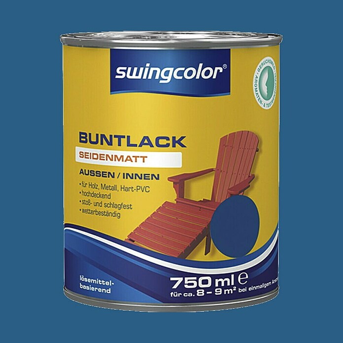 swingcolor Pisani lak  (Barva: Modra, 750 ml, Svileni mat) | 5966 - KH-Seidenmattlacke farbig | HADL - Lacke | HAD - Farben | HA - Farben | H - Innendeko/Farben | BAUHAUS