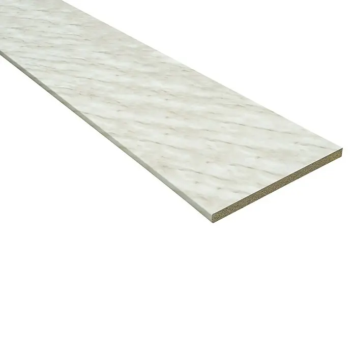 Arbeitsplatte - 260 x 61 x 3,8 cm, Marmor - Marmorplatte: Eine stilvolle Arbeitsplatte mit einem eleganten Marmormuster für Küche oder Bad, die eine moderne Ästhetik bietet.
