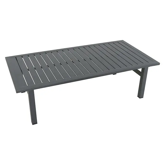 Sunfun Maja Mesa auxiliar de jardín - L x An x Al: 122 x 60 x 36 cm, Antracita - Mesa de jardín gris con tablero de listones y forma rectangular, ideal para uso exterior y horas de relax en el jardín.
