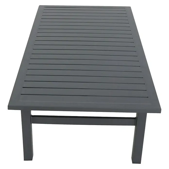 Sunfun Maja Garten-Couchtisch - L x B x H: 122 x 60 x 36 cm, Anthrazit - Grauer Gartentisch mit Lattenmuster. Ideal für den Außenbereich, robust und stilvoll für jede Terrasse oder Garten.