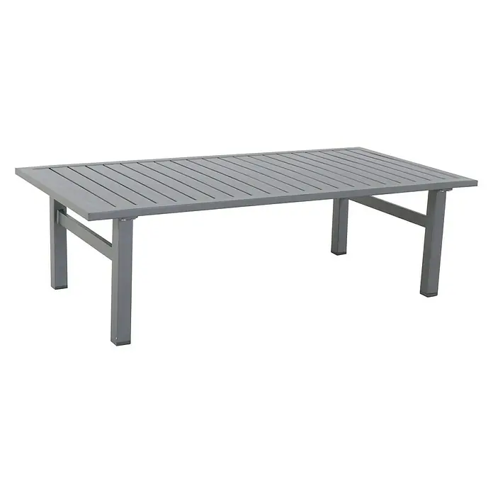 Sunfun Maja Conjunto de muebles - 4 pzs., Poliéster/Aluminio, Antracita - Mesa de comedor gris para exteriores con diseño de listones. Ideal para patios y jardines, con estilo y durabilidad.