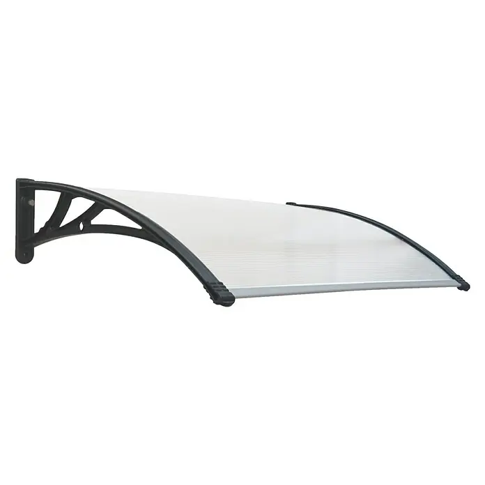 SmartSun Marquesina para puerta Easy Black - An x Pr x Al: 120 x 80 x 23 cm - Toldo con marco negro y cubierta transparente, ideal para entradas y ventanas, que ofrece protección contra los elementos.
