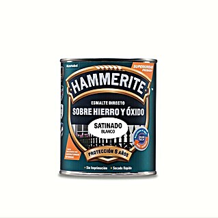Hammerite Esmalte para metal Hierro y óxido (Blanco, 250 ml, Satinado)