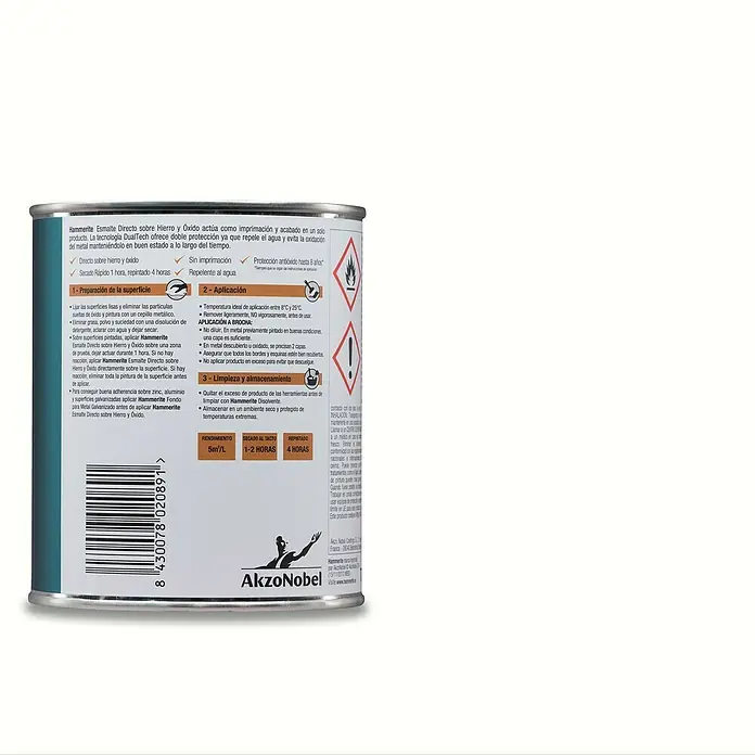 Hammerite Esmalte para metal Hierro y óxido - Blanco, 250 ml - Bote de pintura para metal Hammerite: imprimación y acabado en uno, protege contra el óxido y la oxidación, garantiza durabilidad.
