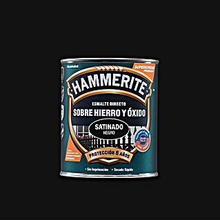 Hammerite Esmalte para metal Hierro y óxido (Negro, 250 ml, Satinado)