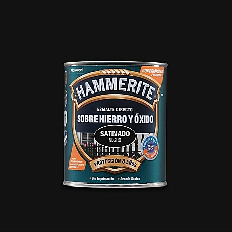 Hammerite Esmalte para metal Hierro y óxido (Negro, 250 ml)