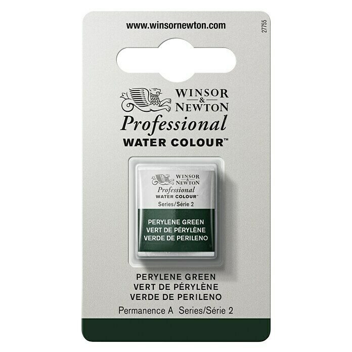 Winsor & Newton Aquarellfarbe ProfessionalPerylengrün, ½ Näpfchen Front View