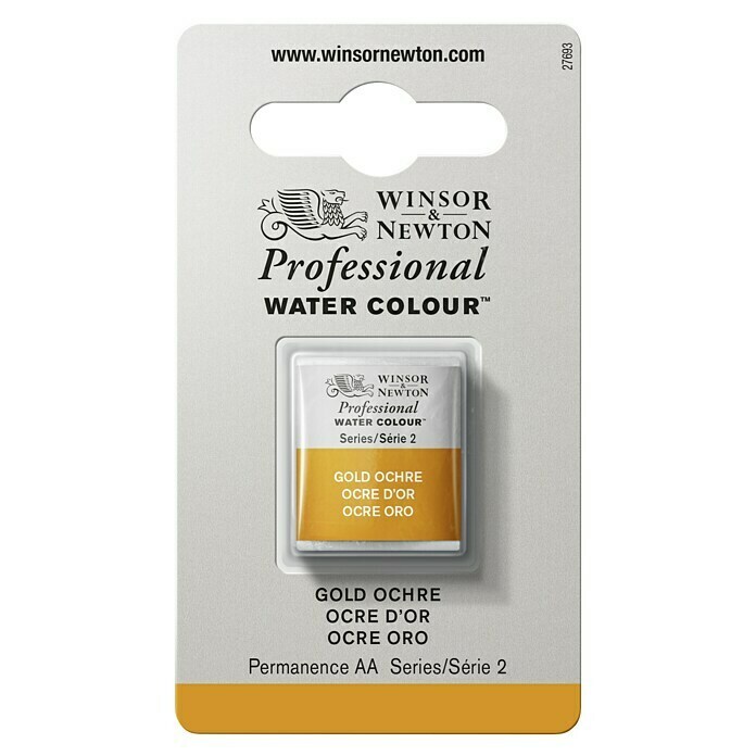 Winsor & Newton Aquarellfarbe ProfessionalGoldocker, ½ Näpfchen Front View