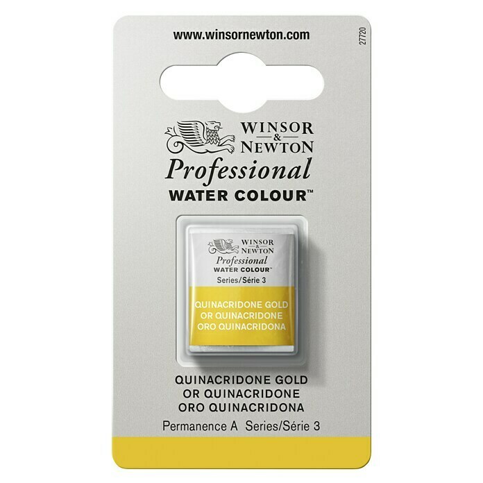 Winsor & Newton Aquarellfarbe ProfessionalChinacridongold, ½ Näpfchen Front View