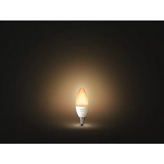Philips Hue Smart-LED-Lampe White Ambiance - E14, Dimmbar, Warmweiß, 470 lm, 5,2 W - Stimmungsaufnahme