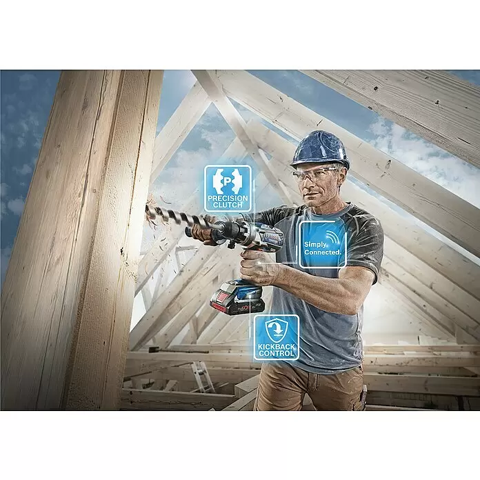 Bosch Professional AMPShare 18V Akku-Bohrschrauber GSR 18V-110 C - 18 V, Ohne Akku, 110 Nm, Inkl. Koffer - Anwendungsbeispiel