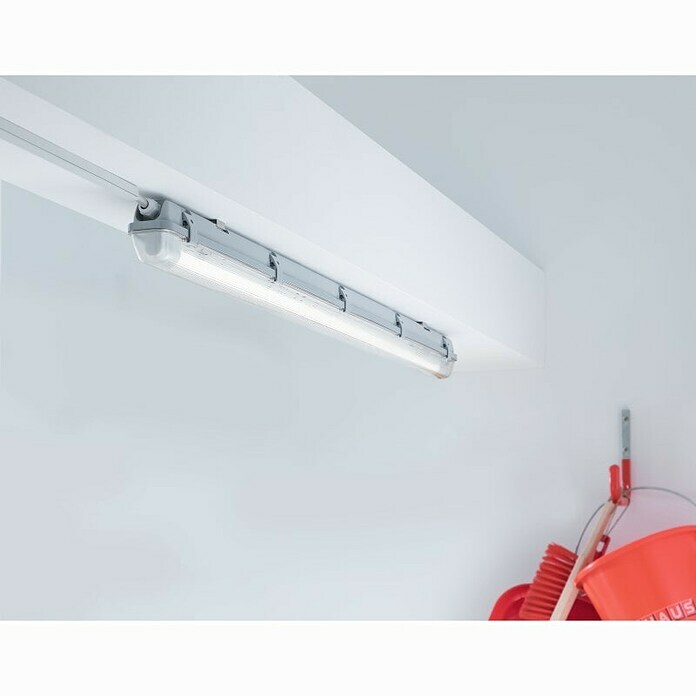 Voltolux LED-Feuchtraum-Lichtleiste (1-flammig, 18 W, L x H: 120 x 8,6 cm, Neutralweiß, IP65)