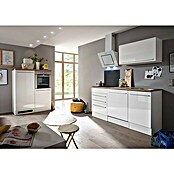 Respekta Premium Küchenzeile BERP290HWWC (Breite: 290 cm, Mit Elektrogeräten, Weiß Hochglanz)