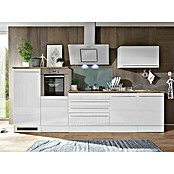 Respekta Premium Composición de cocina (Ancho: 320 cm, Con dispositivos eléctricos, Blanco de alto brillo)