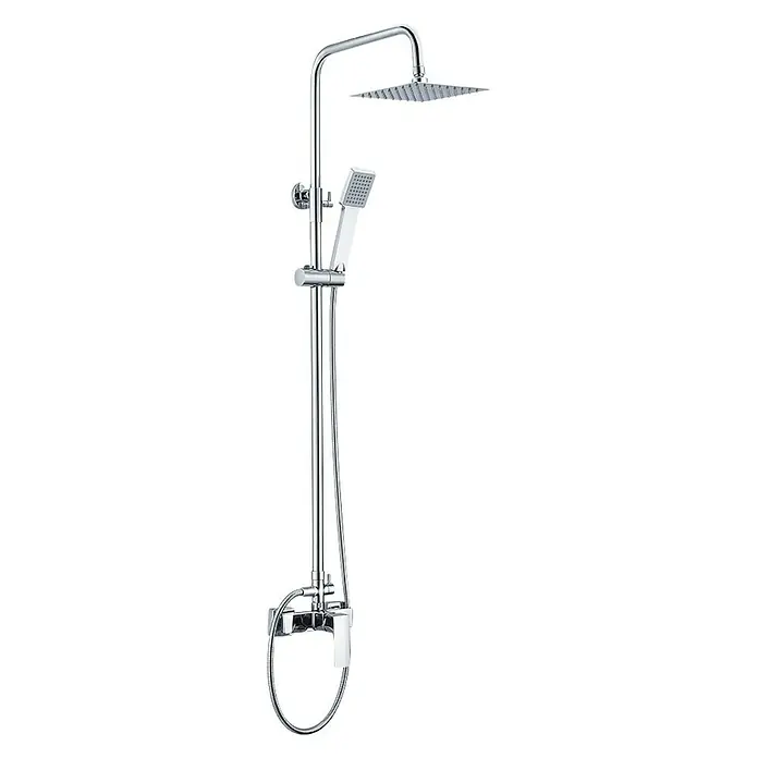 Imex Bali Sistema de ducha - Con grifo monomando, Número de tipos de chorro: 1 ud., Cromo - Columna de ducha con cabezal y teleducha. Su elegante diseño ofrece un aspecto elegante y es perfecto para cualquier baño.